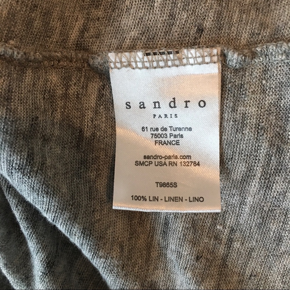 Sandro Gray Short Sleeve Tee - Picture 8 of 9